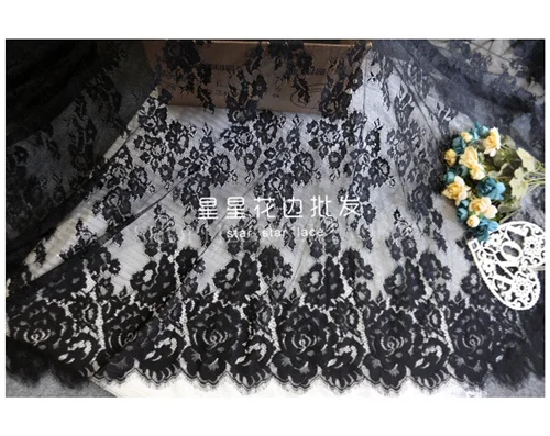 Кружевная ткань ширина 3 м 1 черно-белая сетка кружевная сделай сам на платформе -