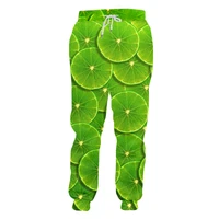 ujwi green bergamot full body 3d print fruit jogger sexy pants oversized mens womens sports trousers wholesale unisex dropship