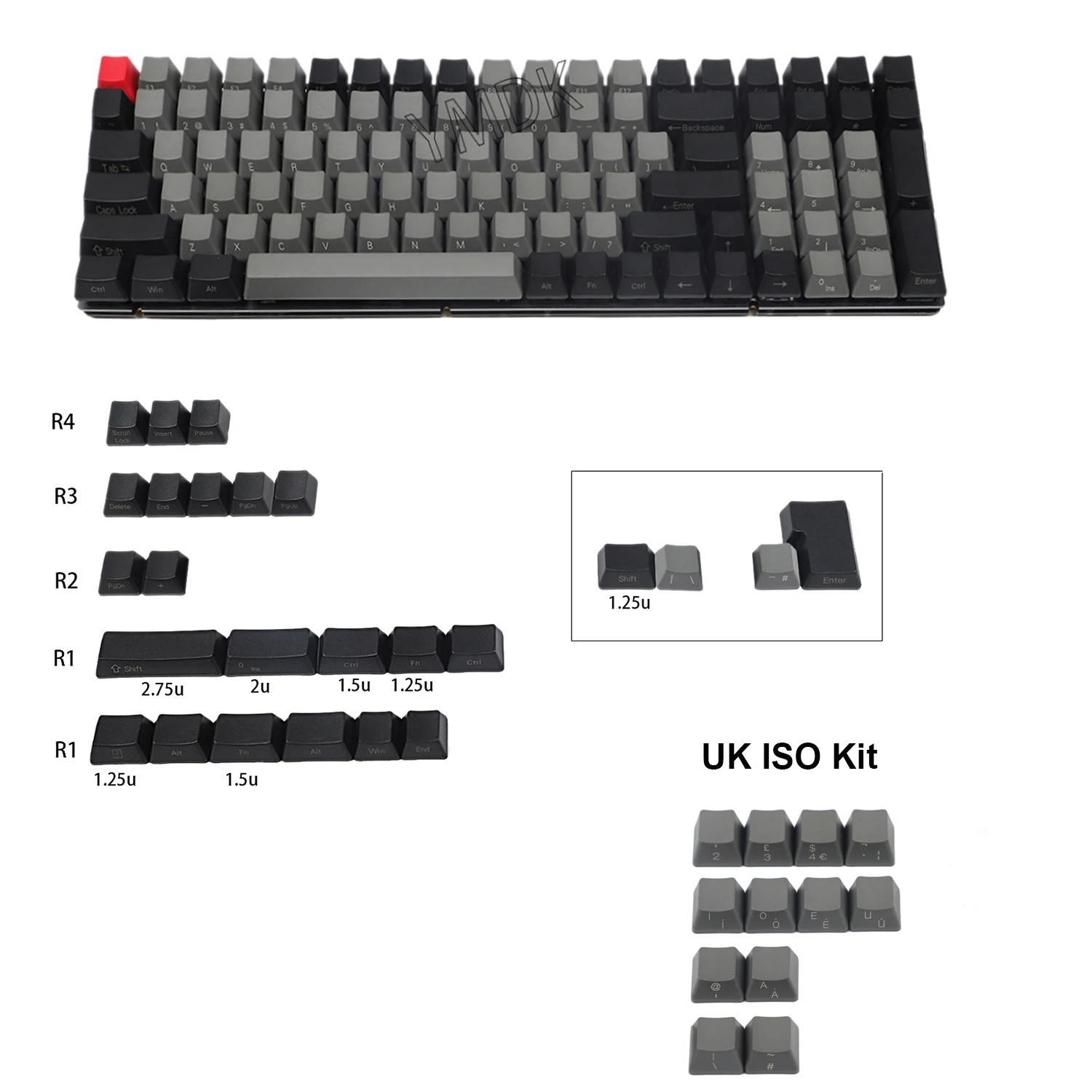 Механическая клавиатура Dolch Laser Eteched YMD96 104 87 61 английская немецкая испанская ISO