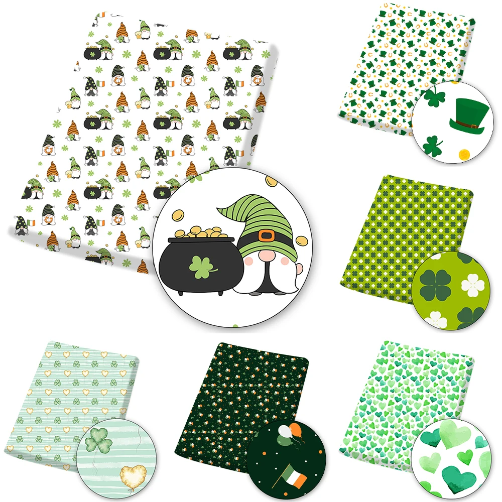 

Polyester Cotton Cloth Clover Printed Cotton Cloth Sewing Home Textile Diy Handicraft Home Fabric Dress Cloth 45*145cm