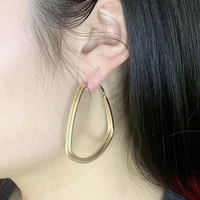 hoop earrings for women statement gold silver color triangle loop earring party gift hot sale