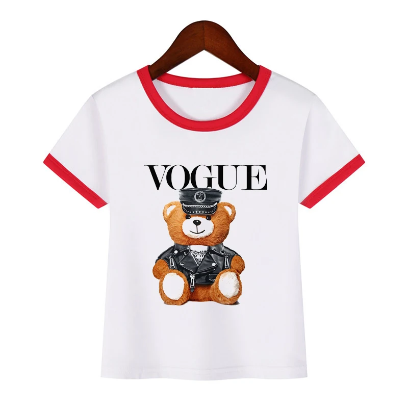 Детская модная футболка с изображением мишки тедди детская одежда летние топы