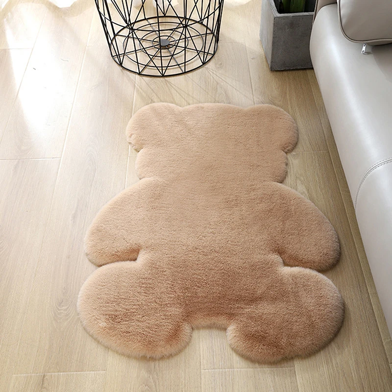 

Bear Rug Super Soft Carpet Modern Living Room Bedroom Antiskid Mat Fluffy Floor Carpets Decor Rugs White Brown Children Doormat