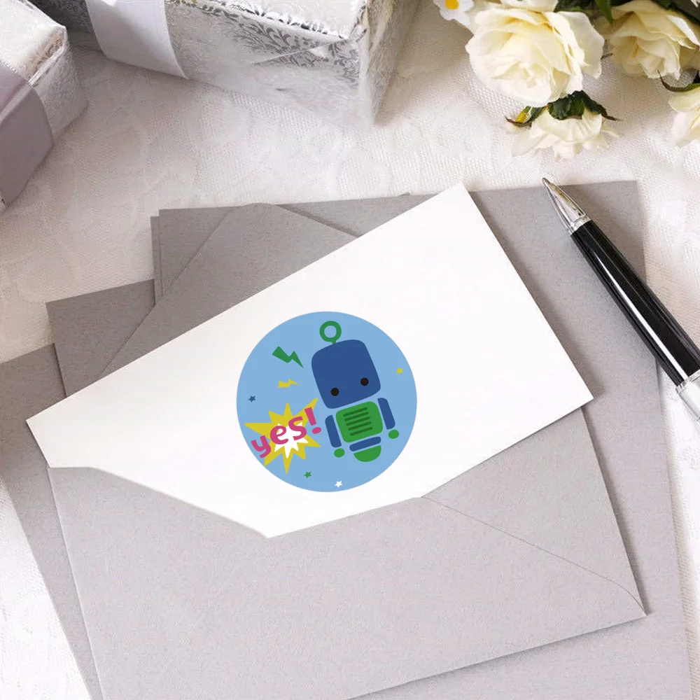 

Qiduo cute cartoon animals children award stickers 500pcs Round handmade stickers teachers encouraged stickers Stationery label