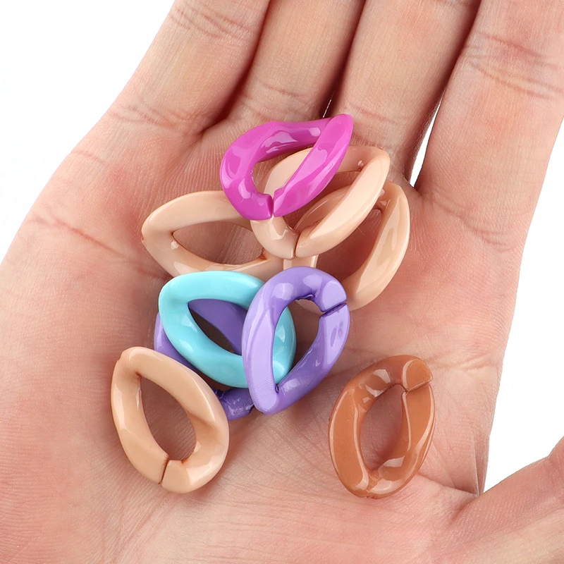 50 шт. Ins ретро Радужная пряжка акриловые длинные бусины-цепочки для изготовления