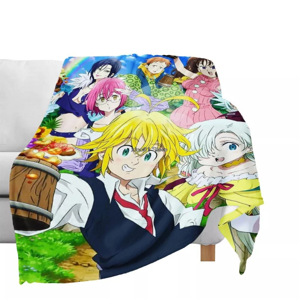 

Anime The Seven Deadly Sins Funny 3D Print Thin Quilt Bed Blanket Bedspread Chair Bedding Home Plush Throw Soft Quilt