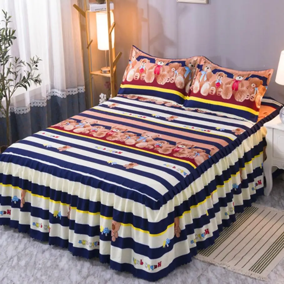 

Three-piece Suit Bed Skirt Autumn Winter Simmons Big Bed Bedding 1 Bed Sheet +2 Pillowcase Bedspread Home Princess