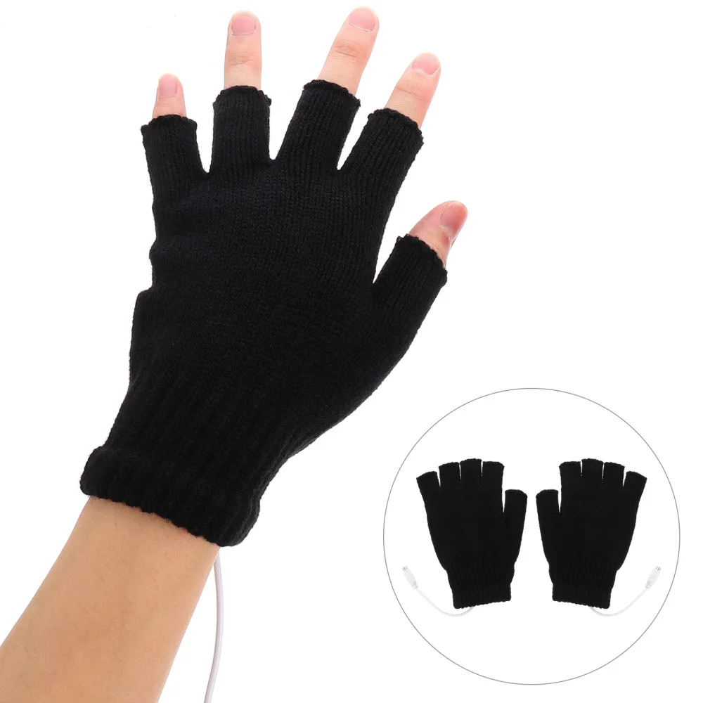 

1 Pair USB Heated Mitten Unisex Winter Hands Warmer Fingerless