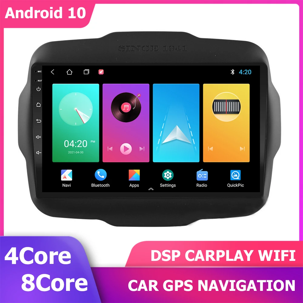 

9 ''Автомагнитола Android 11, автомобильное радио для Jeep Renegade 2016-2018, GPS-навигация, 6 + 128 ГБ DSP Carplay, стереоприемник, мультимедиа