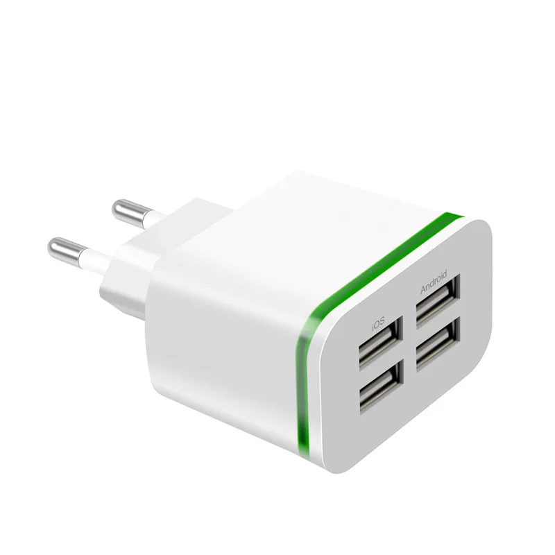 Fanshu EU Plug 4 порта USB настенное зарядное устройство светодиодный 5 в 4A Carregador Portatil