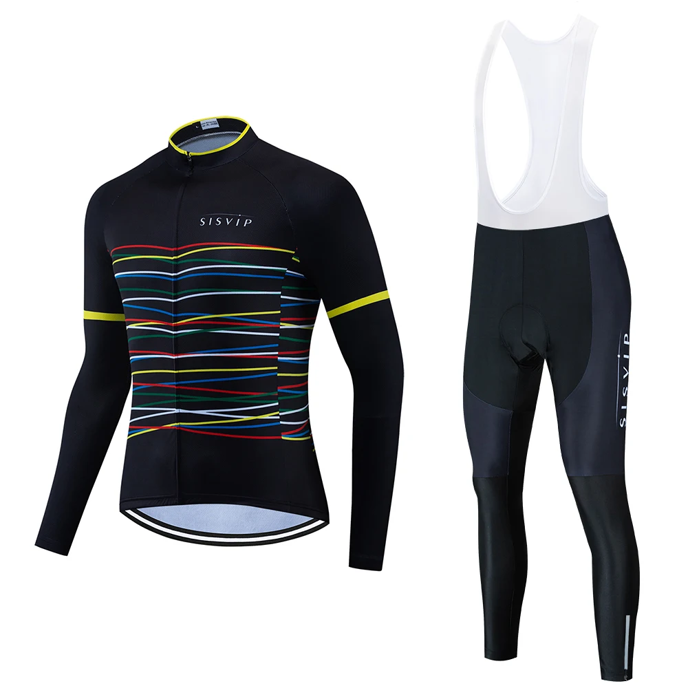 SISVIP 2019 дышащий комплект для велоспорта с длинным рукавом одежда горного