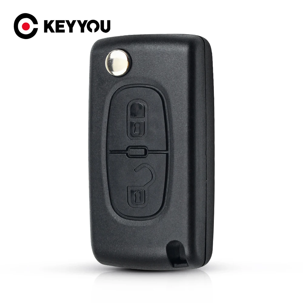 KEYYOU для Peugeot 306 407 807 Partner VA2 Blade CE0523 2 кнопки откидная крышка ключа чехол пульта