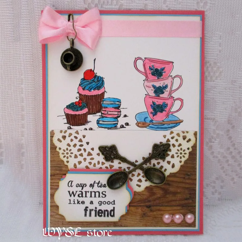 Набор штампов и вырубных Бабочка Цветы Русалка Прозрачный штамп Вырубные штампы