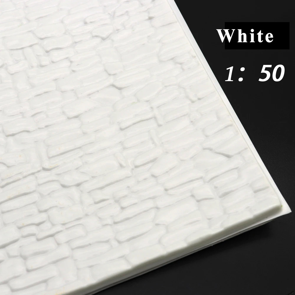 White-50 Черепица ПВХ камень культуры модель игрушка "сделай сам" для Материал древних 30x20 см плитка модели поверхность Античная kровельный конструкционный поезд - Цвет: White-50