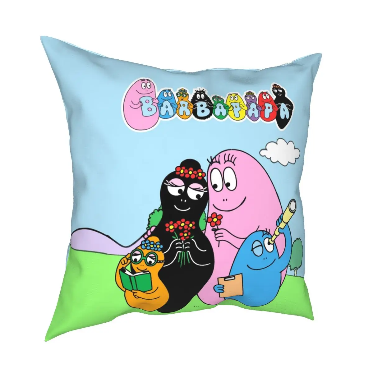 

Barbapapa Mom Dad And Two Kids Pillowcase Printed Polyester Cushion Cover Gift Pillow Case Cover Home Dropshipping 45X45cm