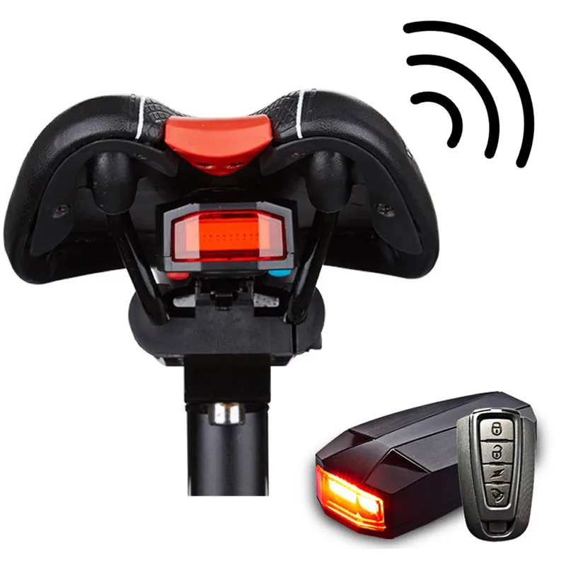 

4In1 Anti-theft Bike Security Alarm Wireless Remote Control Alerter Taillights Lock Waterproof Cycling Lamp Bicycle Accessories