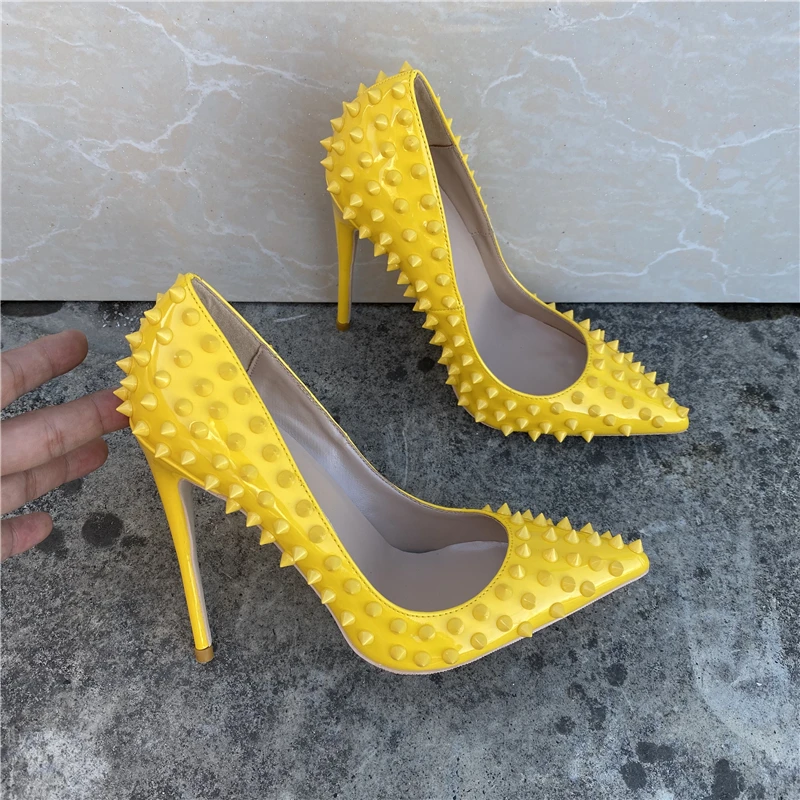 

Бесплатная доставка женские заостренные желтого цвета из лакированной кожи с острым носком и на высоком каблуке-шпильке; Высокий каблук; Ту...
