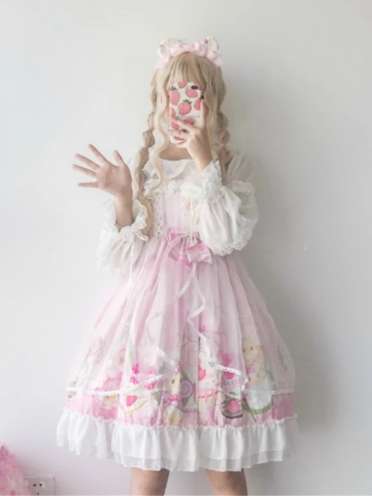 В стиле Лолита Милое детское платье Милые японские Kawaii для девочек милой