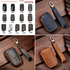 Чехол для автомобильного ключа из натуральной кожи, чехол, сумка и автомобильный брелок, аксессуары для TOYOTA CAMRY YARiS SIENNA PRADO CROWN COROLLA VIOS LEVIN
