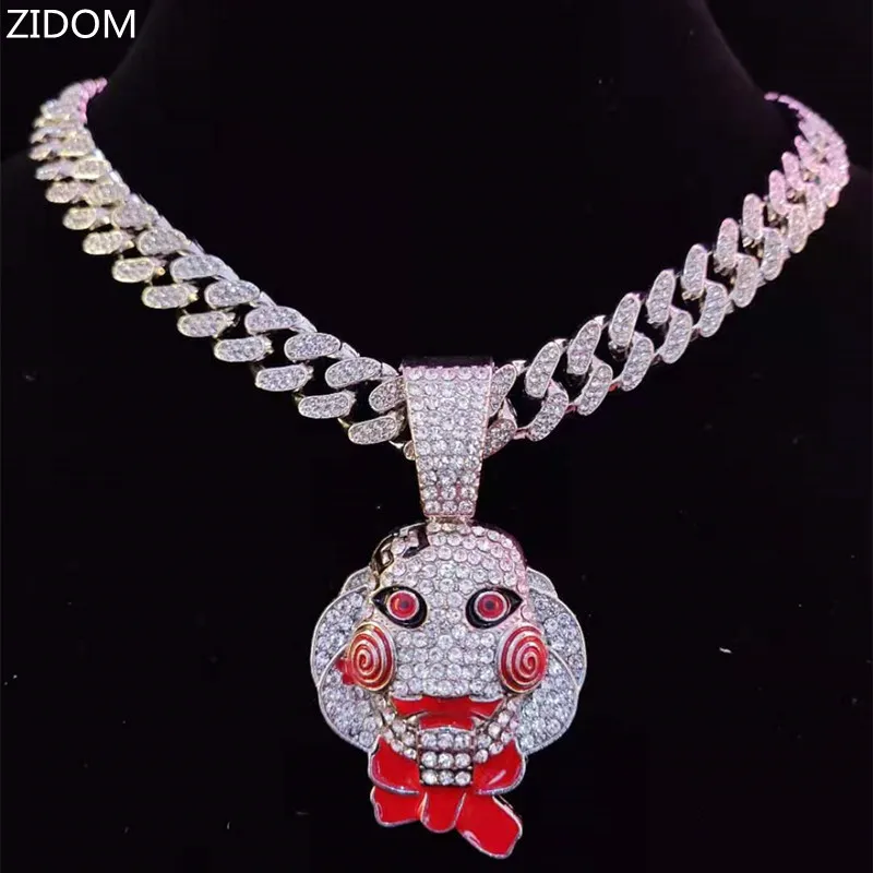 Для мужчин и женщин в стиле хип хоп фильм пилы ожерелье с подвеской маской 13 мм