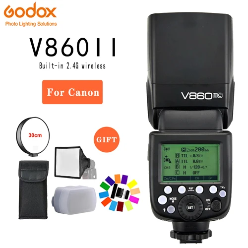 V860II-C for Canon Godox V860II V860II-C X1T-C XPro-C E-TTL HSS 1/8000 литий-ионный аккумулятор вспышка для Canon DSLR - Цвет: V860II-C for Canon