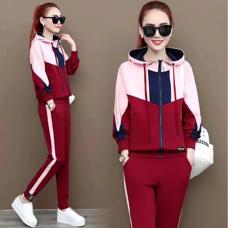 Женский спортивный костюм с длинным рукавом повседневный свободный свитер