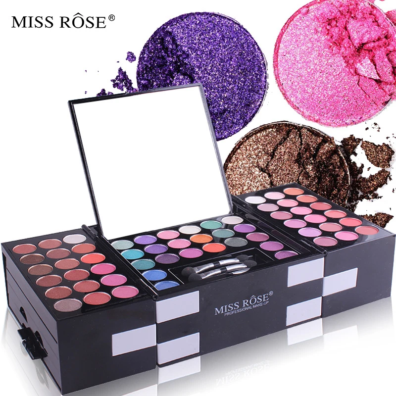

MISS ROSE 142 color eye shadow makeup kit for makeup artist Eye Shadow Cosmetic with Fashion Case Eye Shadow Cosmetics 2021