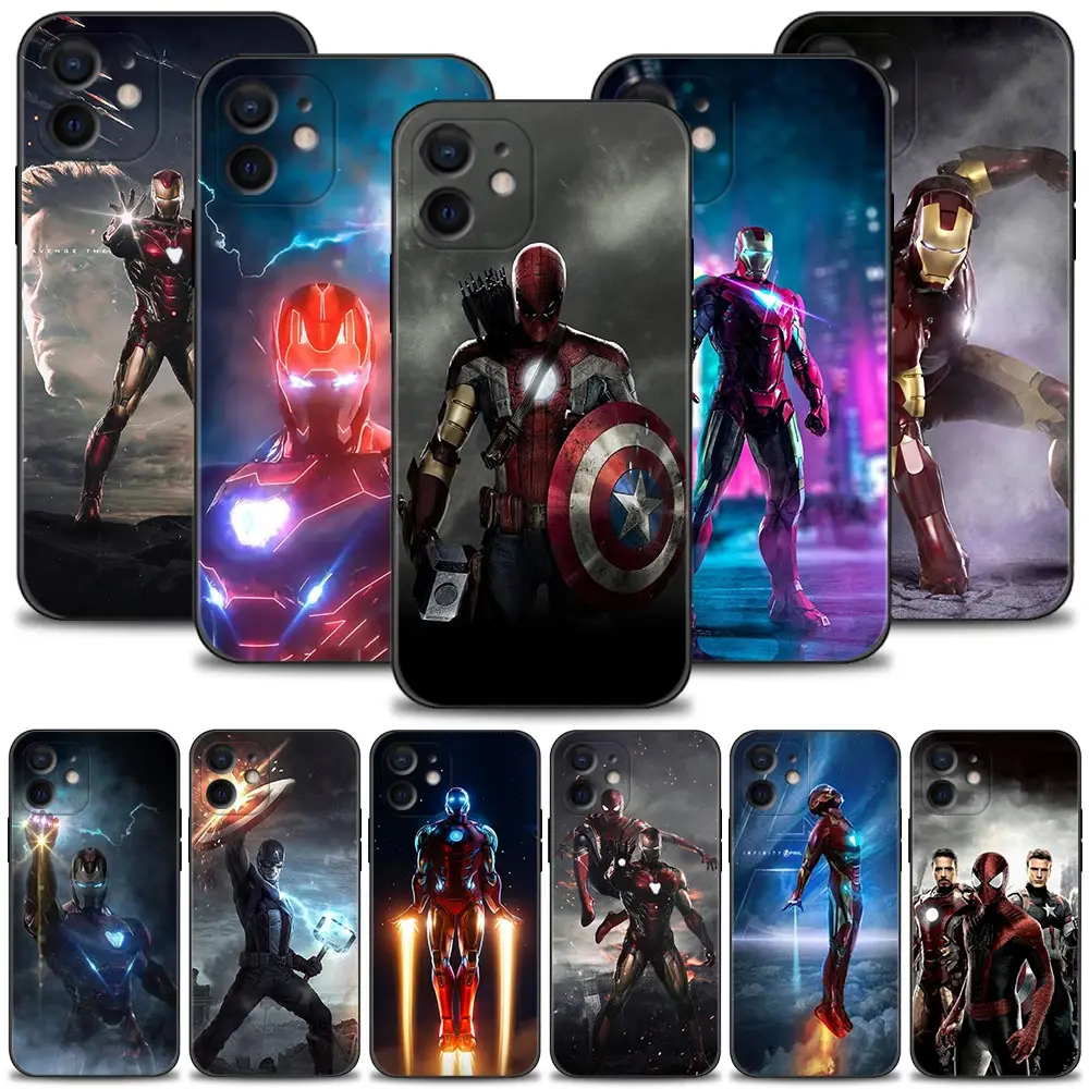 

Case For App iPhone 13 12 11 Pro Max 13 12 Mini X XR XS Max 7 8 6 6s Plus Cover Shell Marvel Iron Man Spiderman Captain America