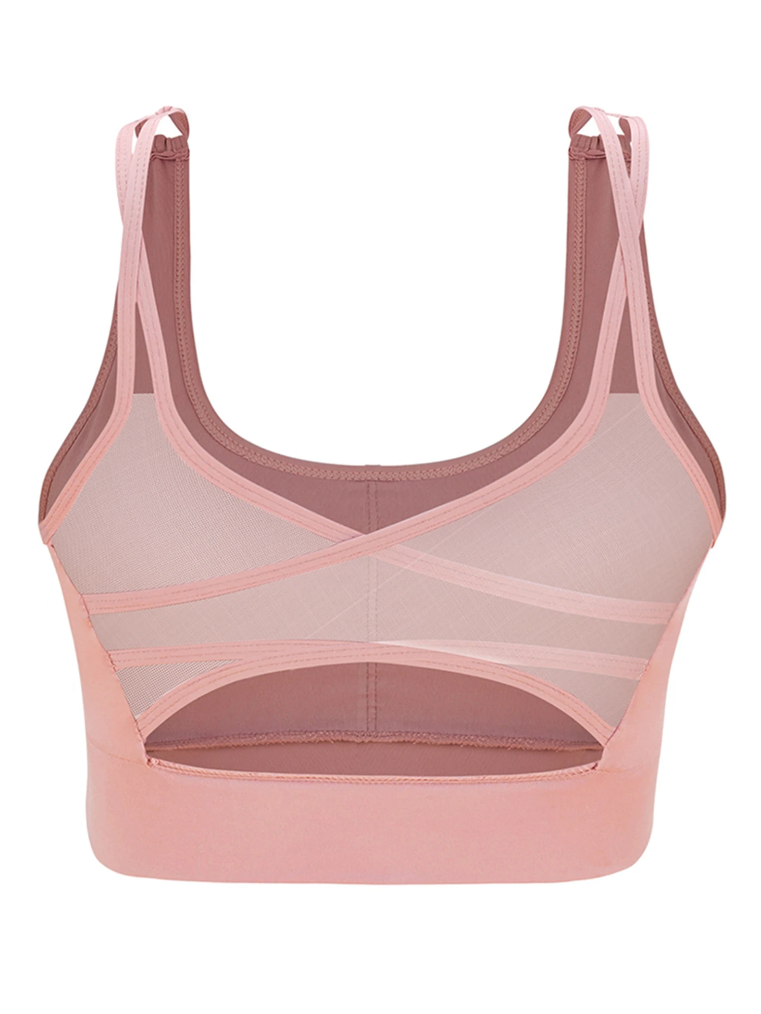 Женское Спортивное нижнее белье женское однотонное с U образным вырезом без