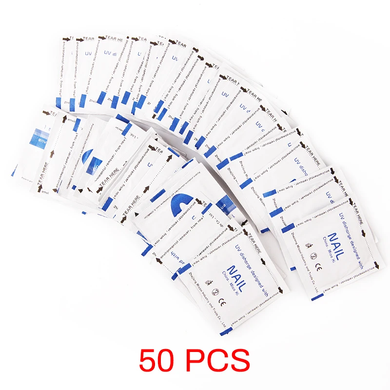 50PCS 20/50/100 шт средство для снятия гель-лака обертывания безворсовые салфетки био-Гели Soak Off очищающее средство для нейл-арта обезжиривающее средство для очистки Vernis перманентность УФ - Цвет: 50PCS