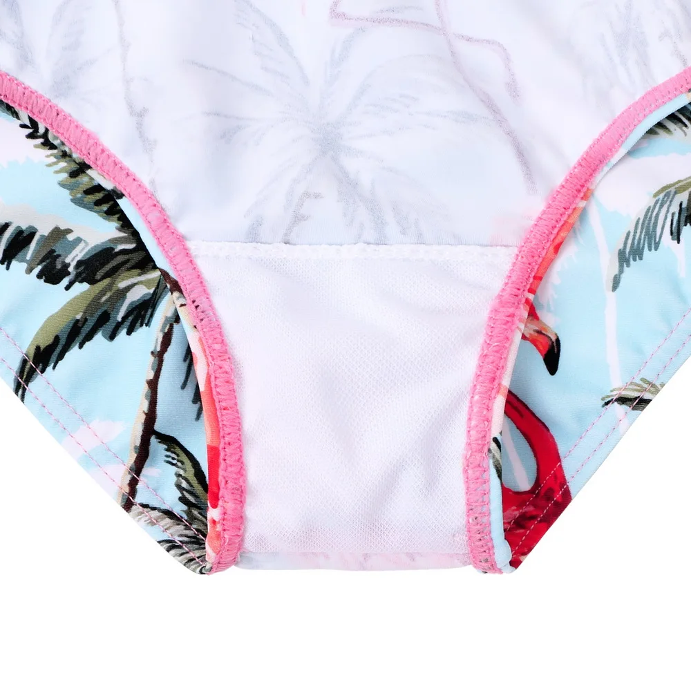 Детский купальник BAOHULU для девочек с длинным рукавом цельный на молнии цветами