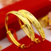 fashion 14k gold womens wedding engagement bangles printed slidable gold bracelet heart lucky words bracelet jewelry gifts