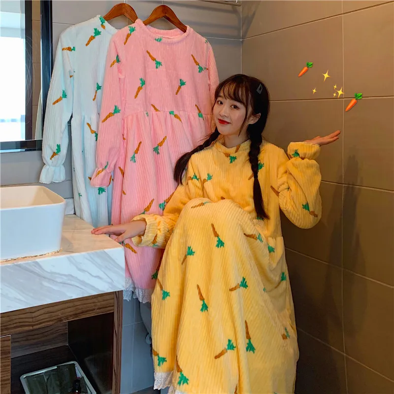 

autumn winter Korean style loose dresses sweet long sleeve o-neck print long sleeve dress woman fashion brand 2021 new vestidos
