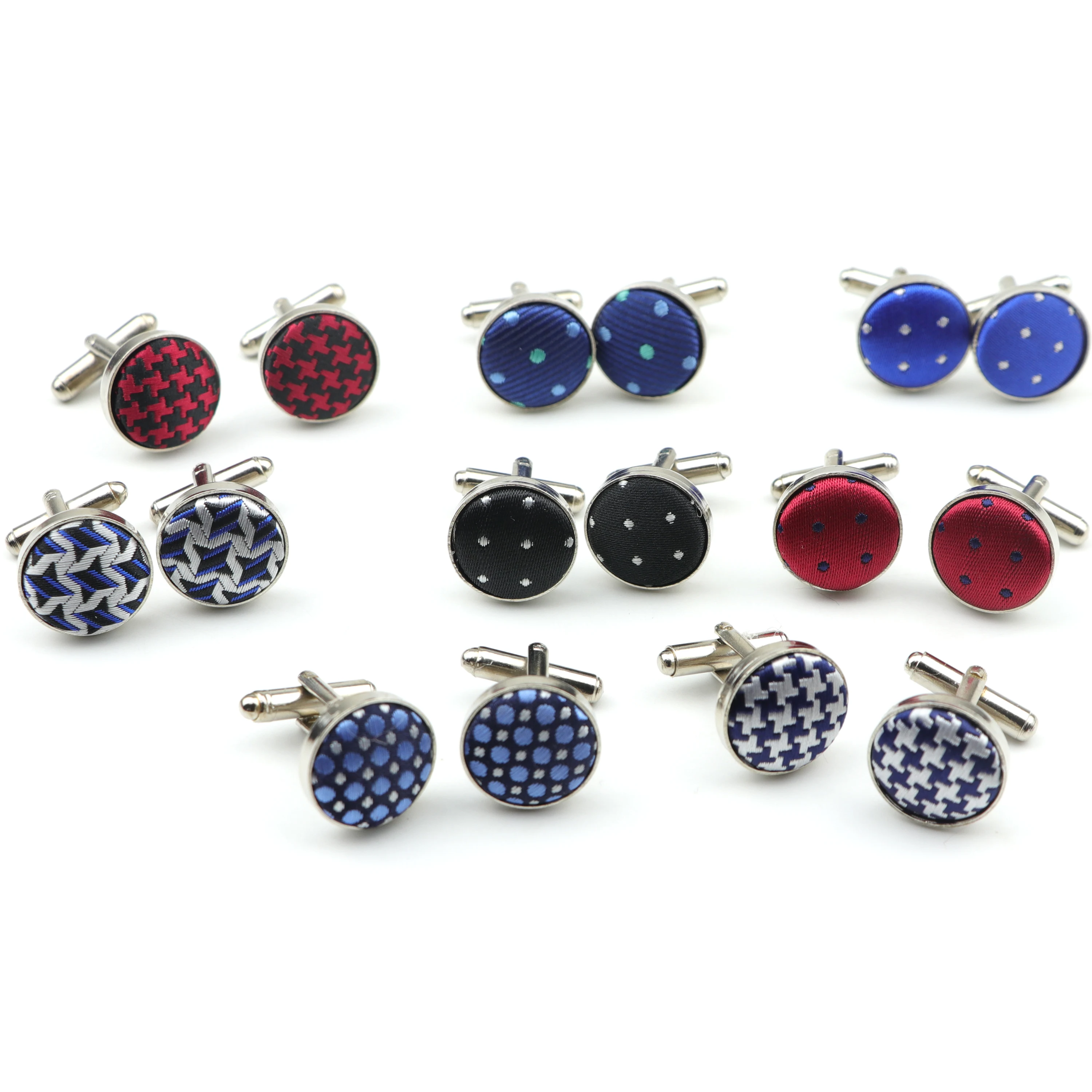 Классические модные запонки в горошек из полиэстера клетку 25 стилей для мужчин