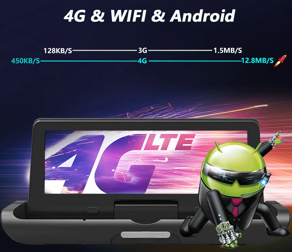 Автомобильный видеорегистратор WHEXUNE 8 дюймов, 4G, Android, Full HD, 1080 P, автомобильная камера, gps навигатор, ADAS, двойной объектив, ночное видение, Автомобильный видеорегистратор, видеорегистратор