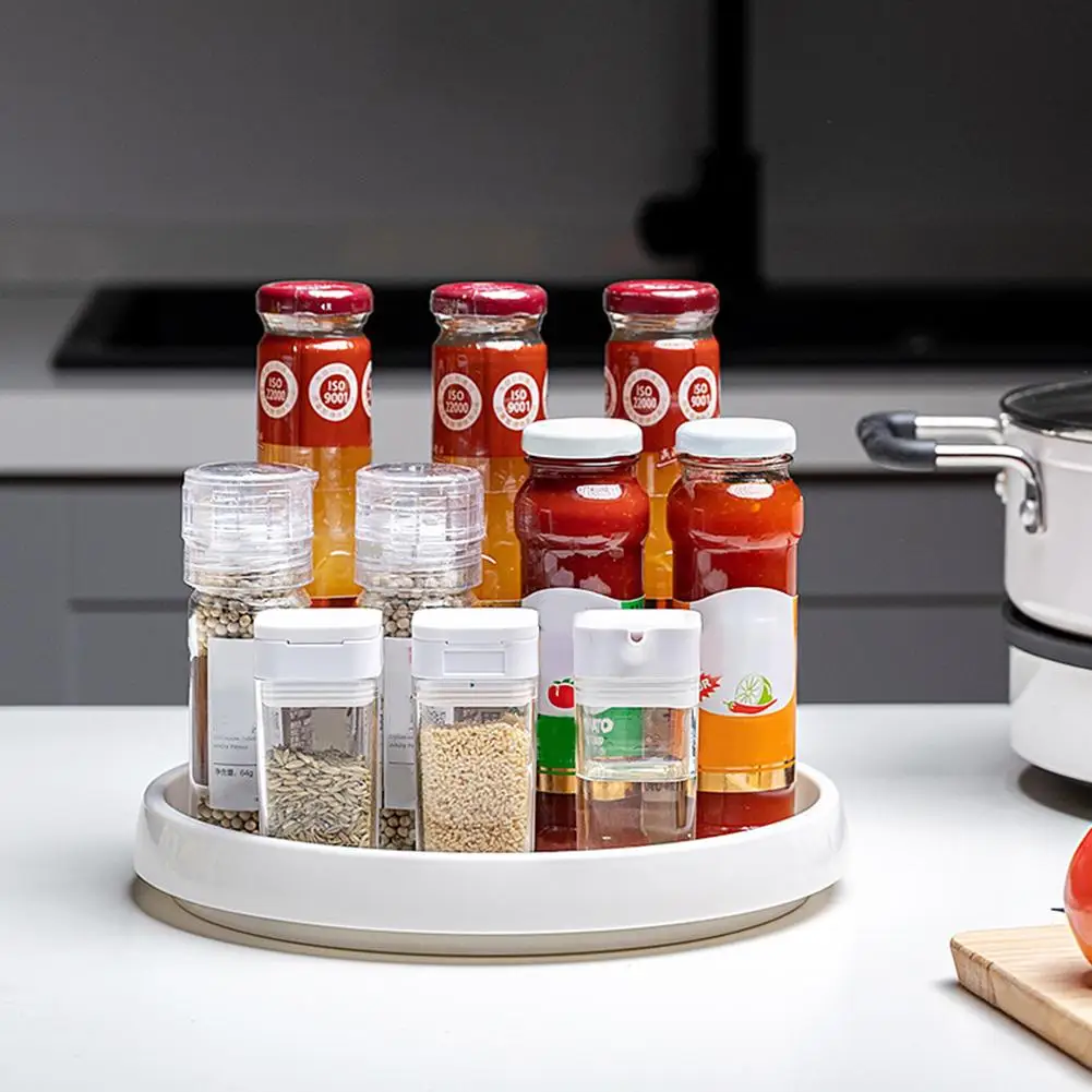 

360 Degrees Rotating Kitchen Seasoning Bottle Storage Rack Spice Tray Holder Kitchen tool supplies kitchen storage