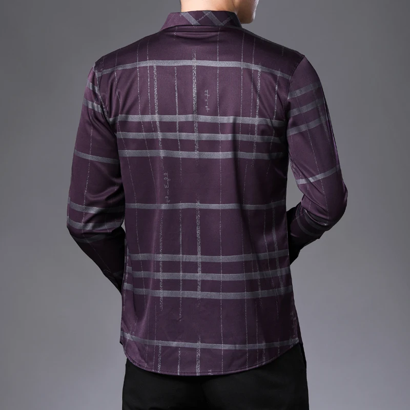 Новинка брендовые роскошные мужские рубашки весенние с длинными рукавами