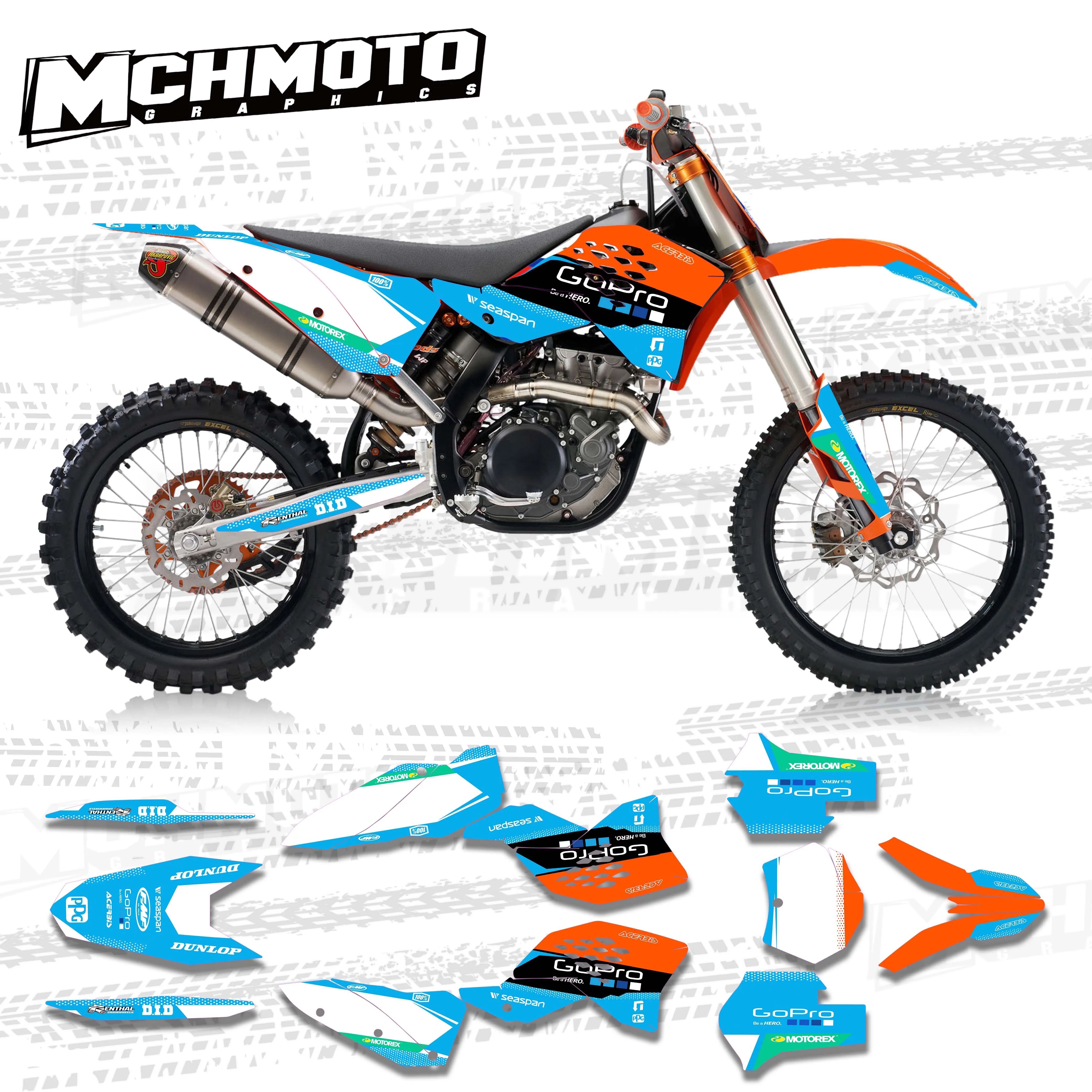 MCHMFG для KTM EXC F 125 250 300 450 530 2008 2009 2010 2011 полностью графические Наклейки на заднюю