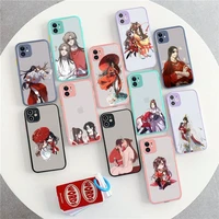 tian guan ci fu chinese style phone case for iphone 11 12 13 mini pro xs max 8 7 6 6s plus x xr translucent matte case