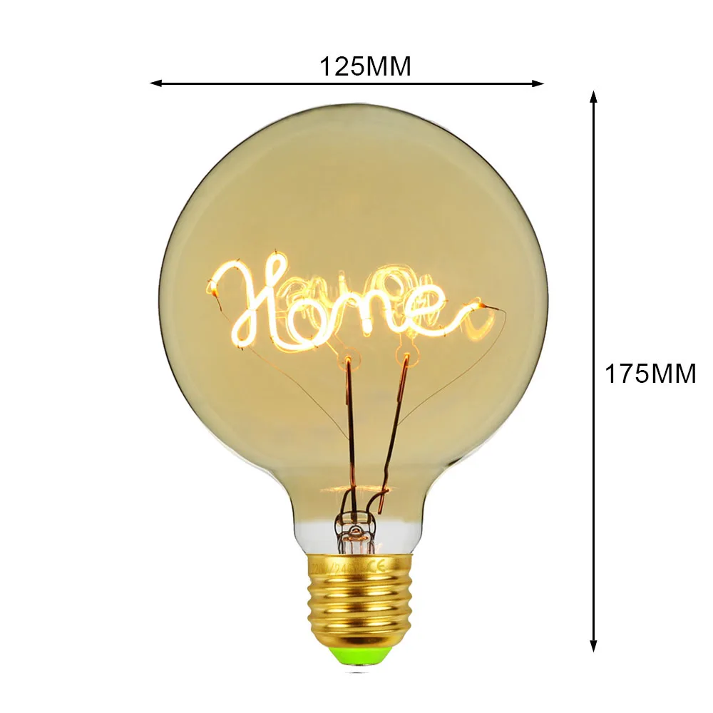 G125Home Марочные шарики edison домашняя декоративная светодиодная лампа накаливания 4 Вт с регулируемой яркостью G125Love Home Yes Note Copid's Arrow настольная лампа - Испускаемый цвет: G125Home