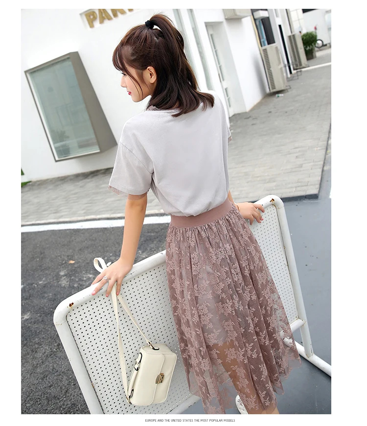 Модные повседневные высококачественные женские длинные футболки Топы + половина