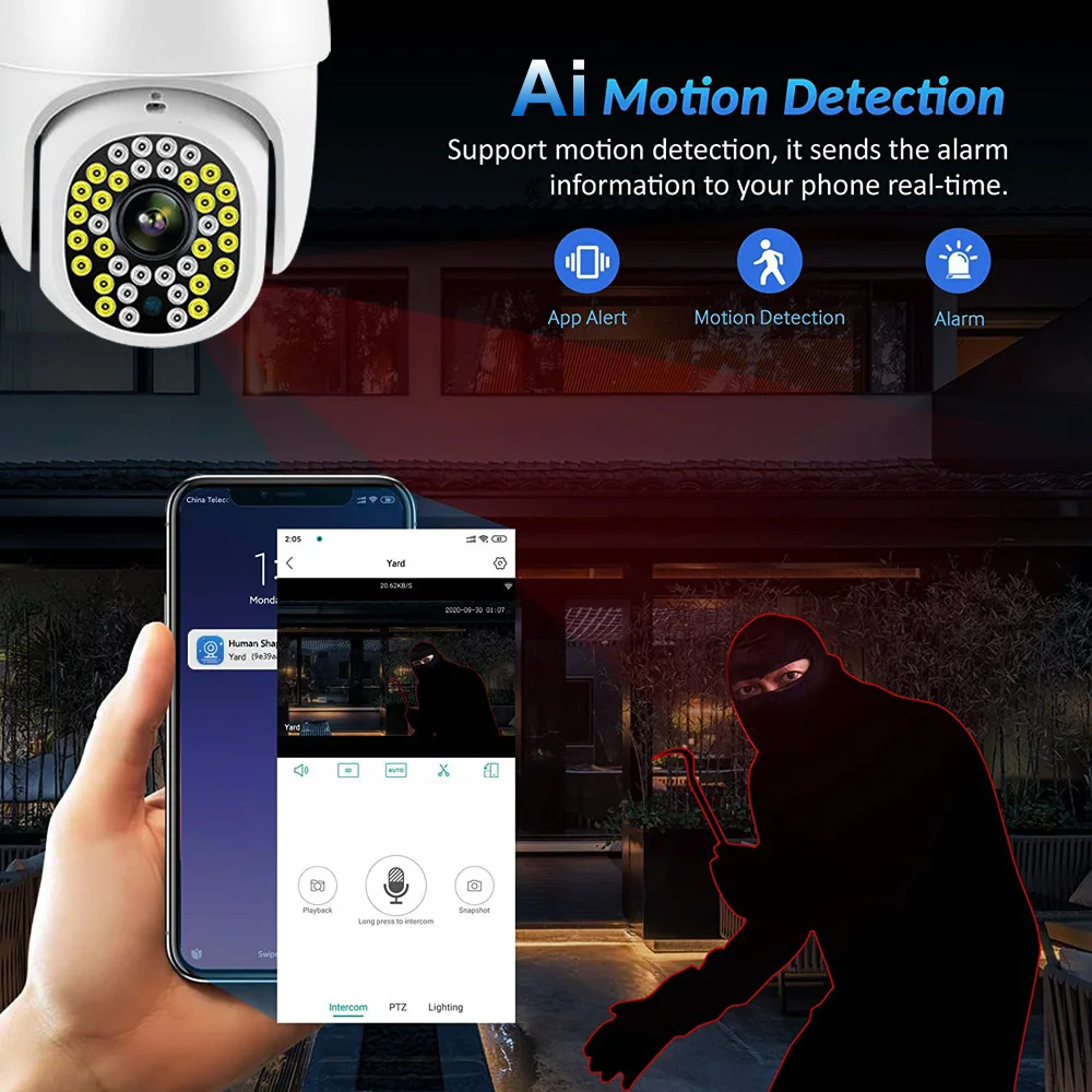 1080p ip wifi camera smart home security protection outdoor indoor surveillance cctv 360 ptz auto tracking ip66 baby monitor cam free global shipping