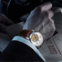 top original brand men luxury tourbillon watches automatic skeleton wristwatch elegant england wind self wind watch water proof