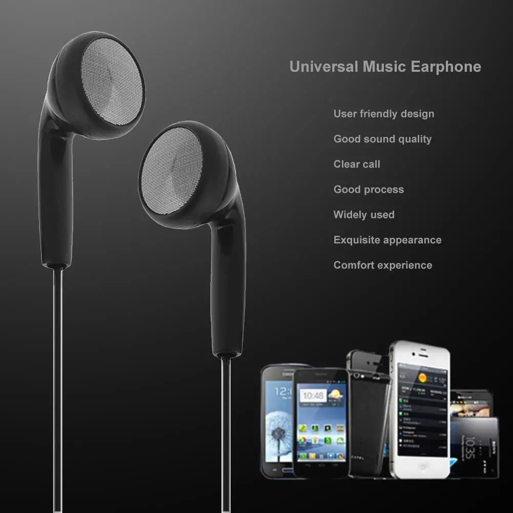Черные Универсальные наушники 3 5 мм Проводные стереонаушники гарнитура с