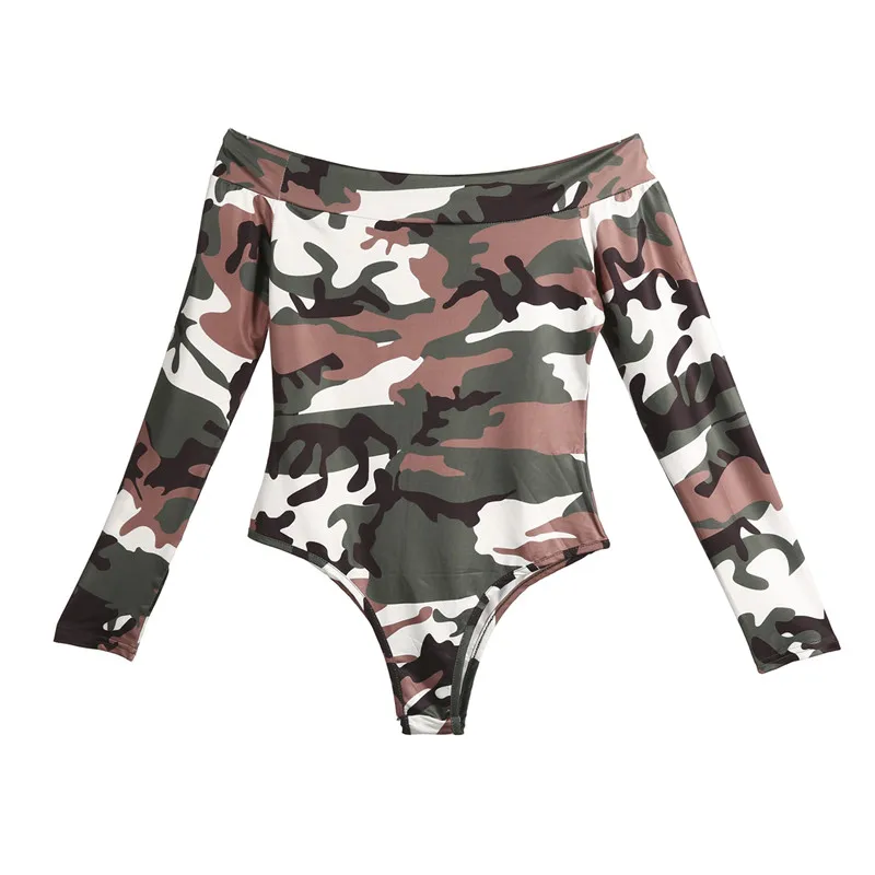 

Women's Autumn Leotard Playsuit New Sexy Off Shoulder Long Sleeves Bodysuit Female Bodycon Spring Stretch Slim Jumpsuit Fall Hot