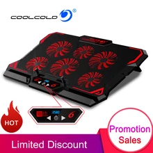 New 17 inch Gaming Laptop Cooler Six Fan Led Screen Two USB Port 2600RPM Laptop Cooling Pad Notebook Stand for Laptop