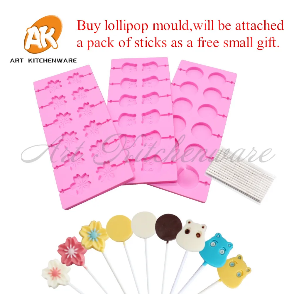 1 шт. круглая/гиппопопотама/цветочный дизайн силиконовая форма для леденцов