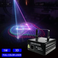 1w rgb 5 in 1 scanning animation full color laser light stage equipment voice control laser bar private room 3d laser light