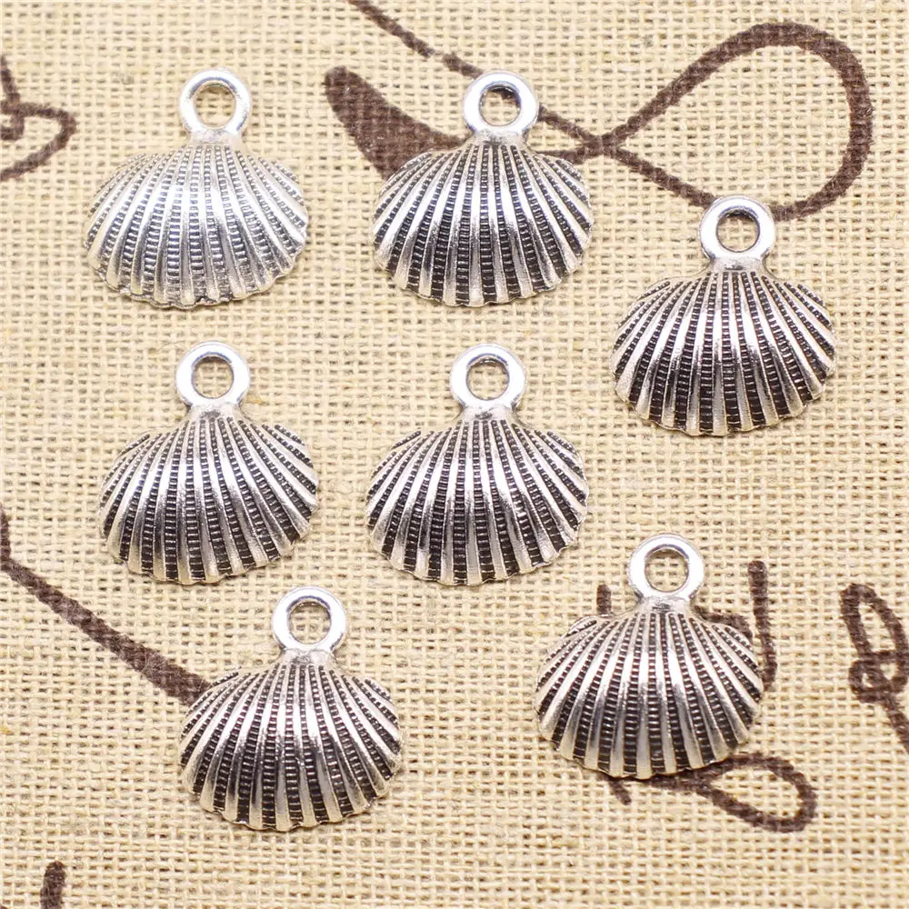 

Charm For Making Jewelry Pendants Antique Silver Color Shell 18x17mm 10pcs