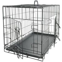 36 dog crate 2 door wdivide wtray fold metal pet cage kennel house for animal